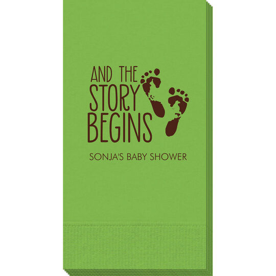 And the Story Begins Guest Towels with Baby Feet